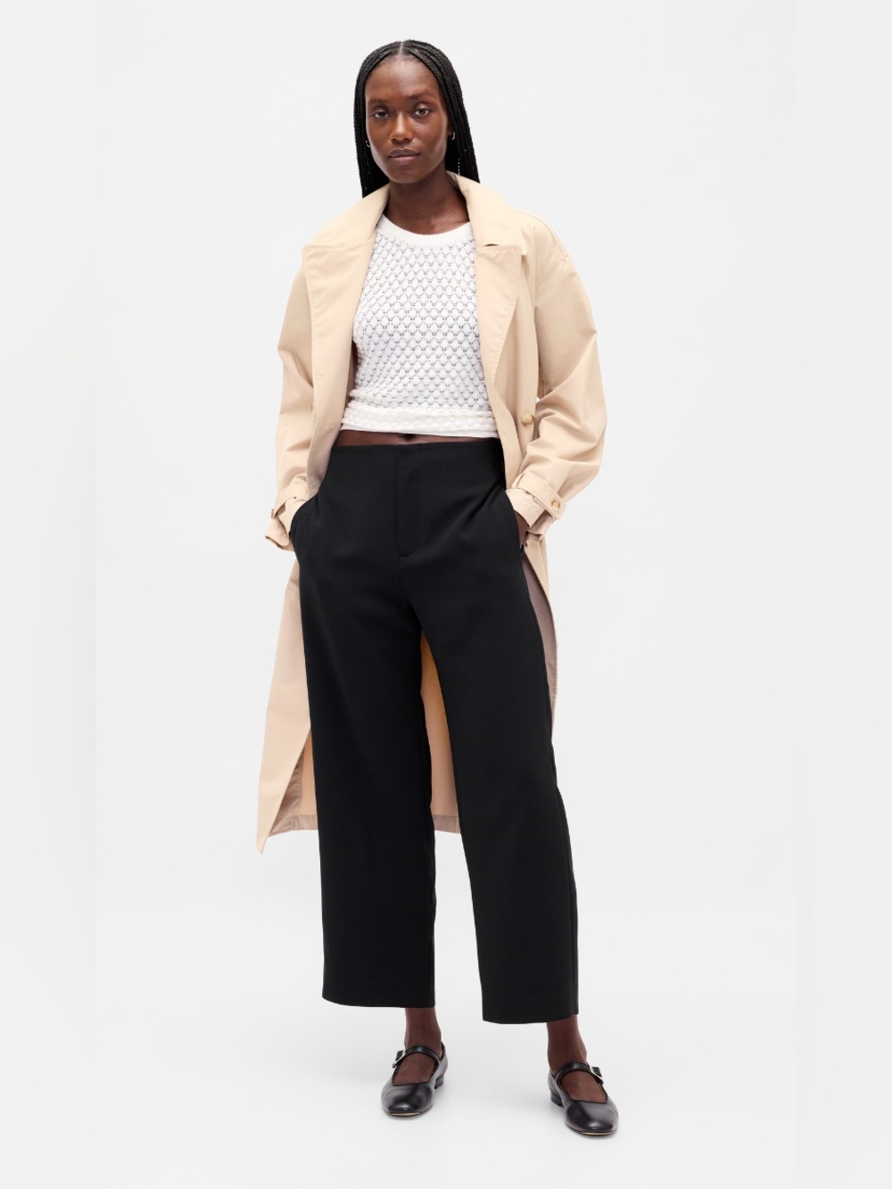GAP High Rise Twill Straight Ankle Pants